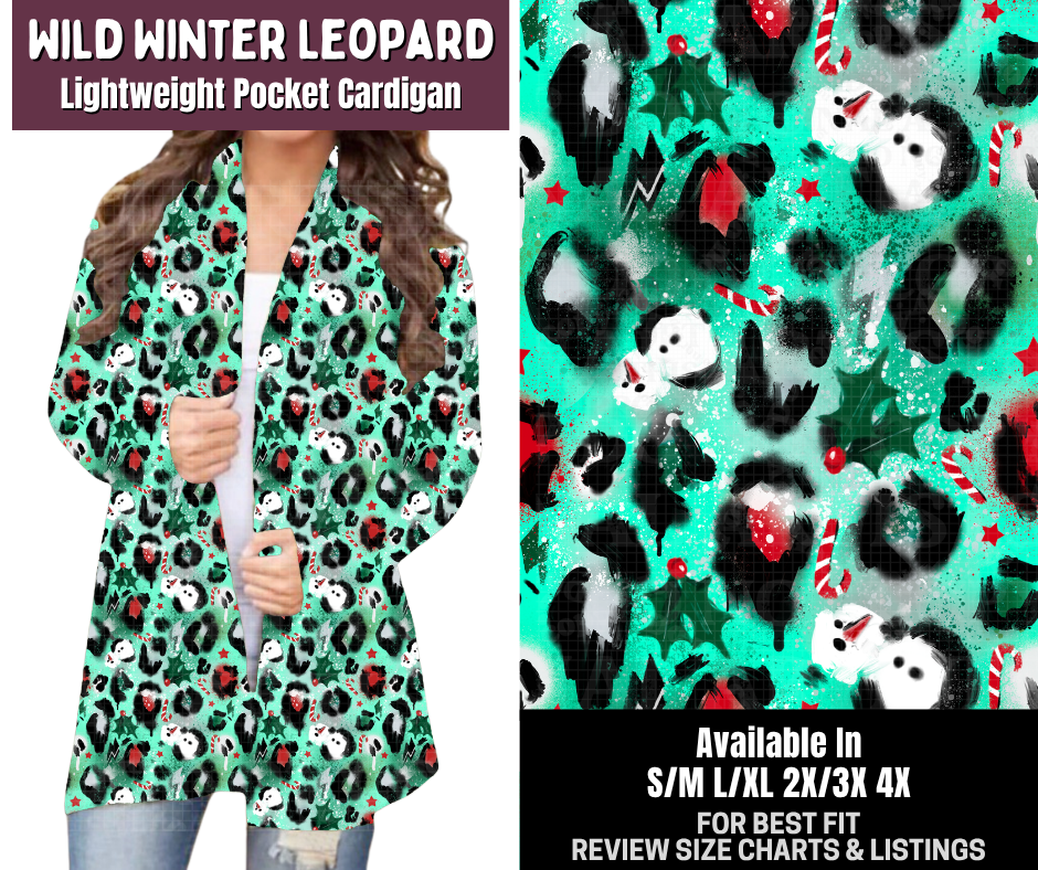 Preorder! Closes 9/14. ETA Dec. Wild Winter Leopard Pocket Cardigan