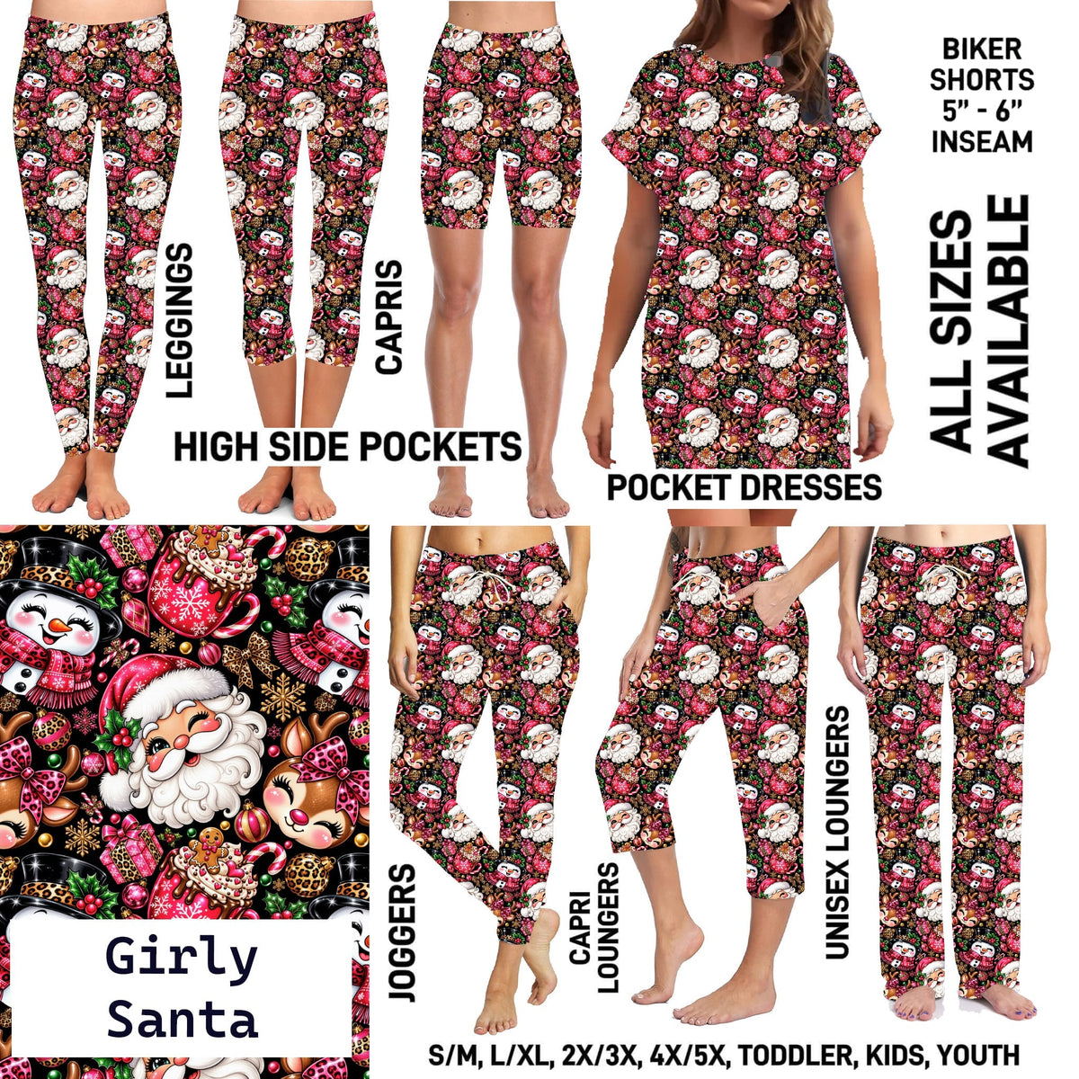 301BT - Girly Santa - Preorder Due 10/11 ETA: Early Dec