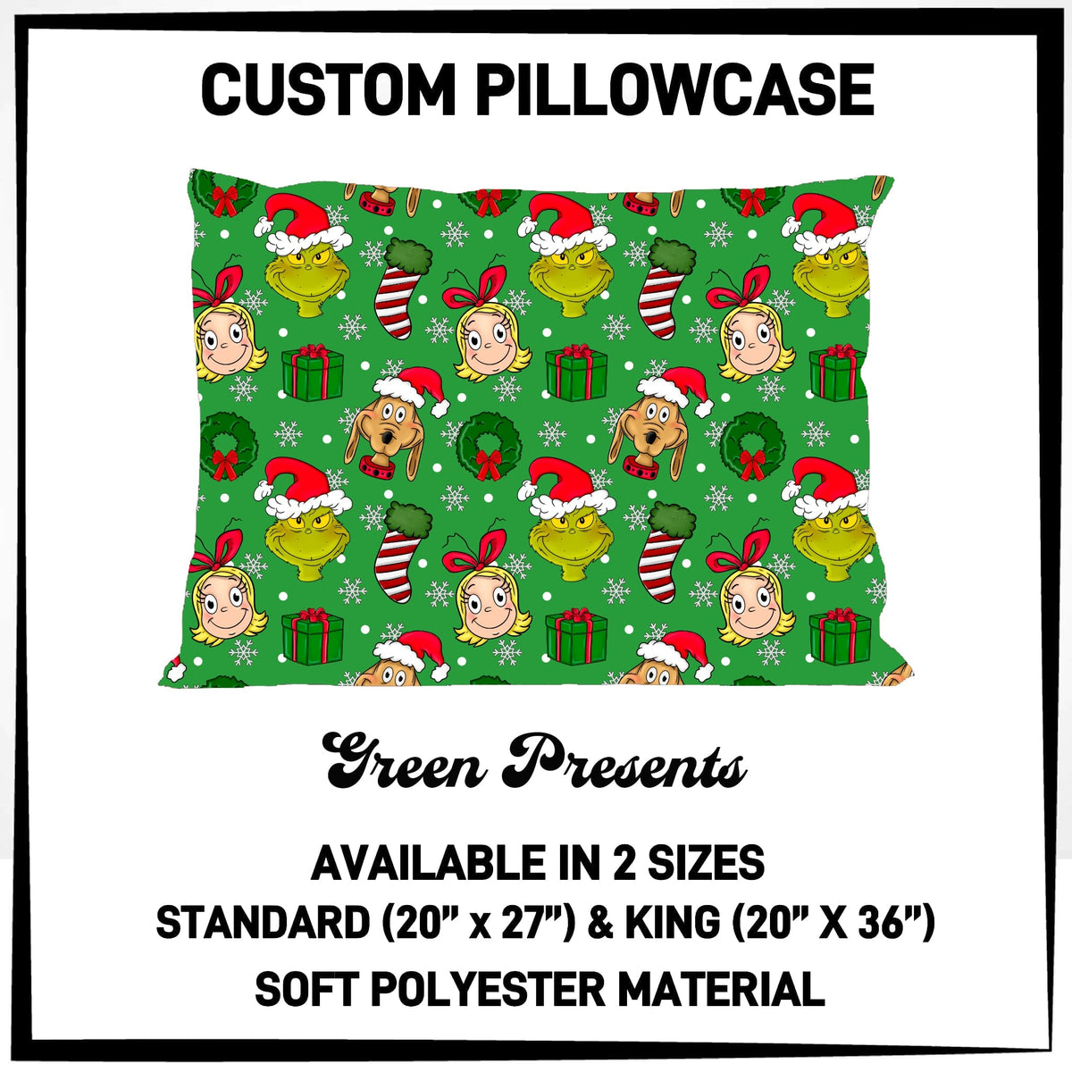 7PWS - Green Presents Pillowcase - Preorder Due 10/7 ETA: Late Nov