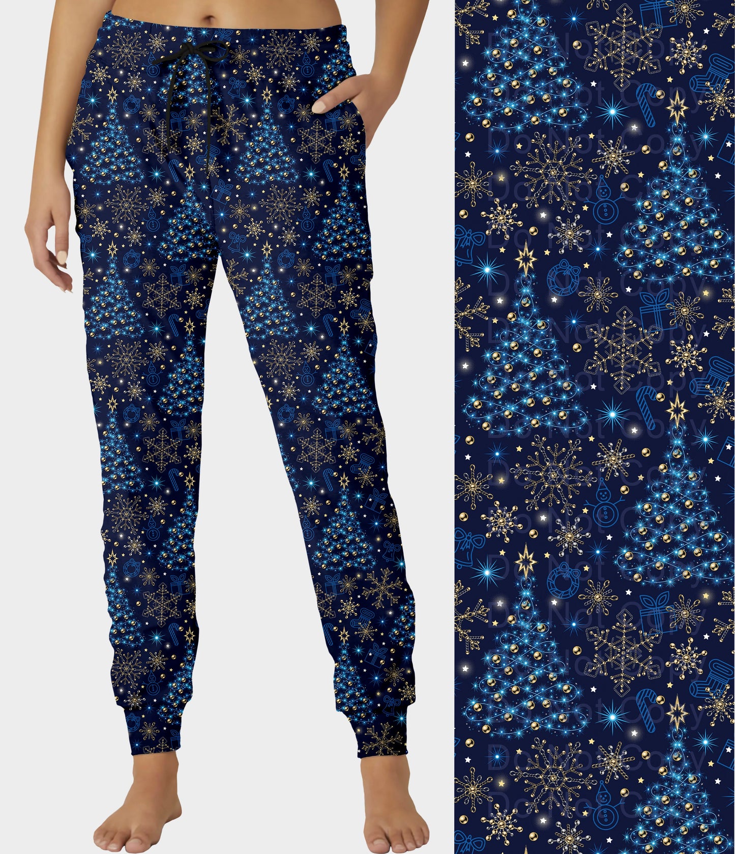 RTS - Blue Christmas Jogger Pants