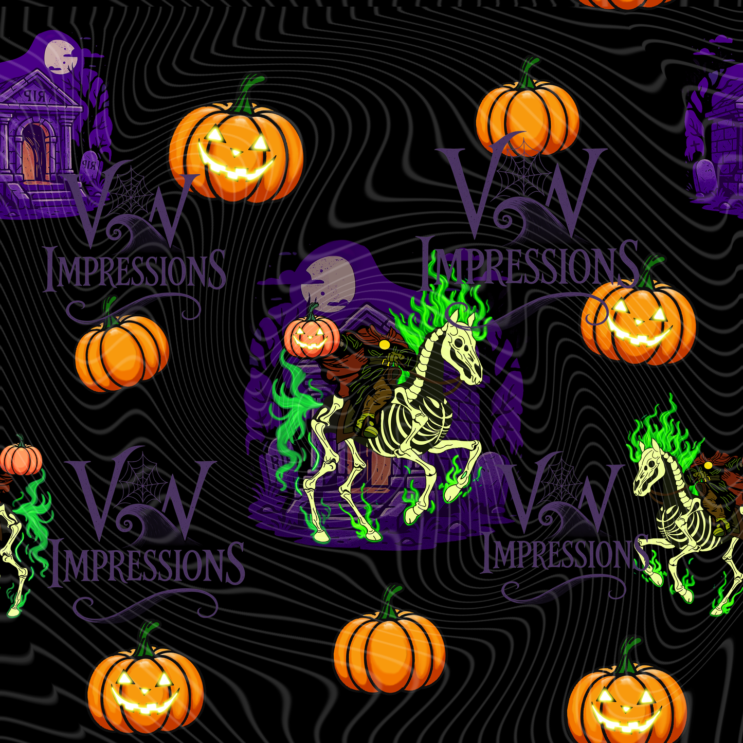 Headless Horsemen Green Flames Digital Files