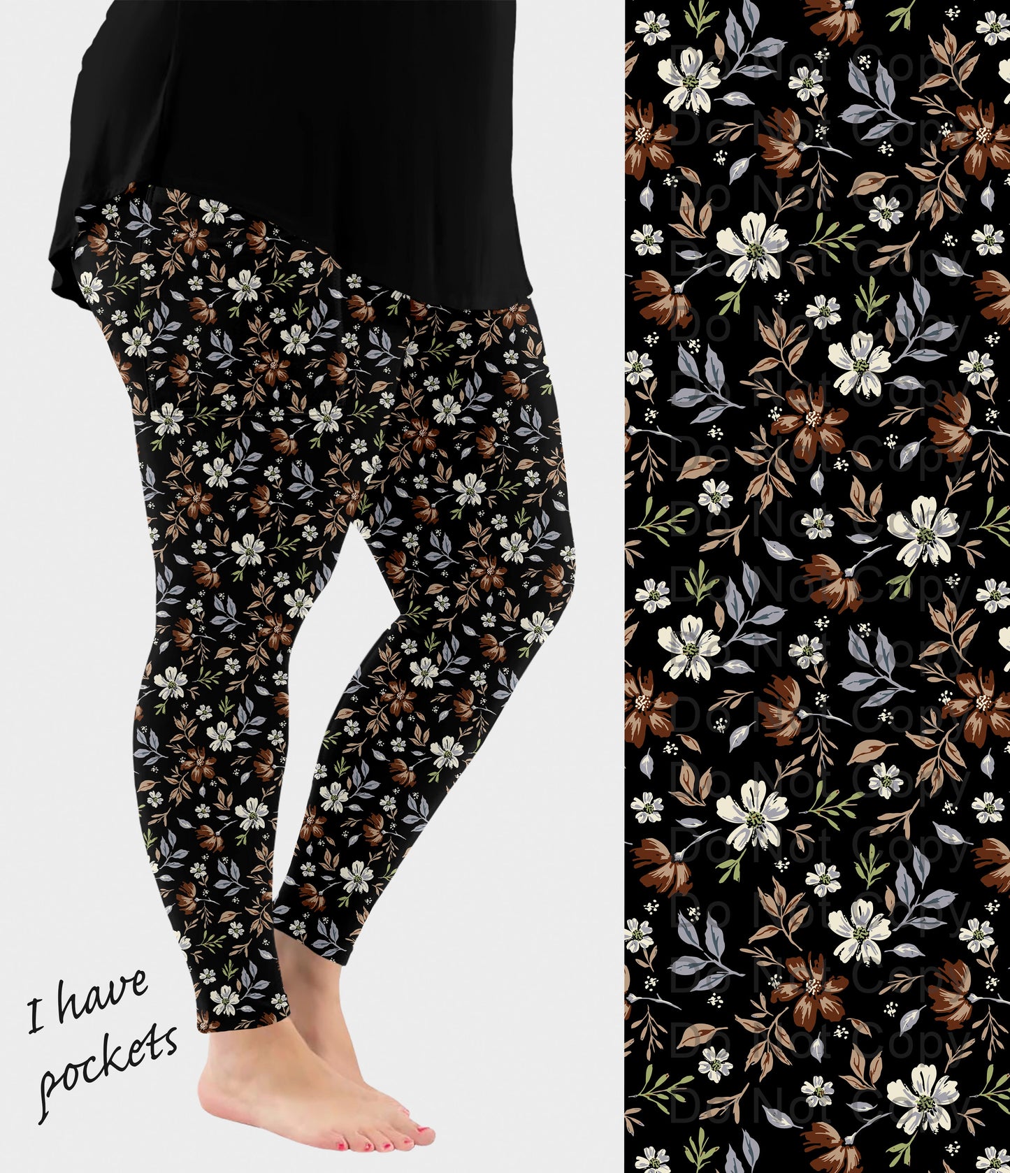 RTS - Harmonious Botanical Breeze Leggings with Pockets