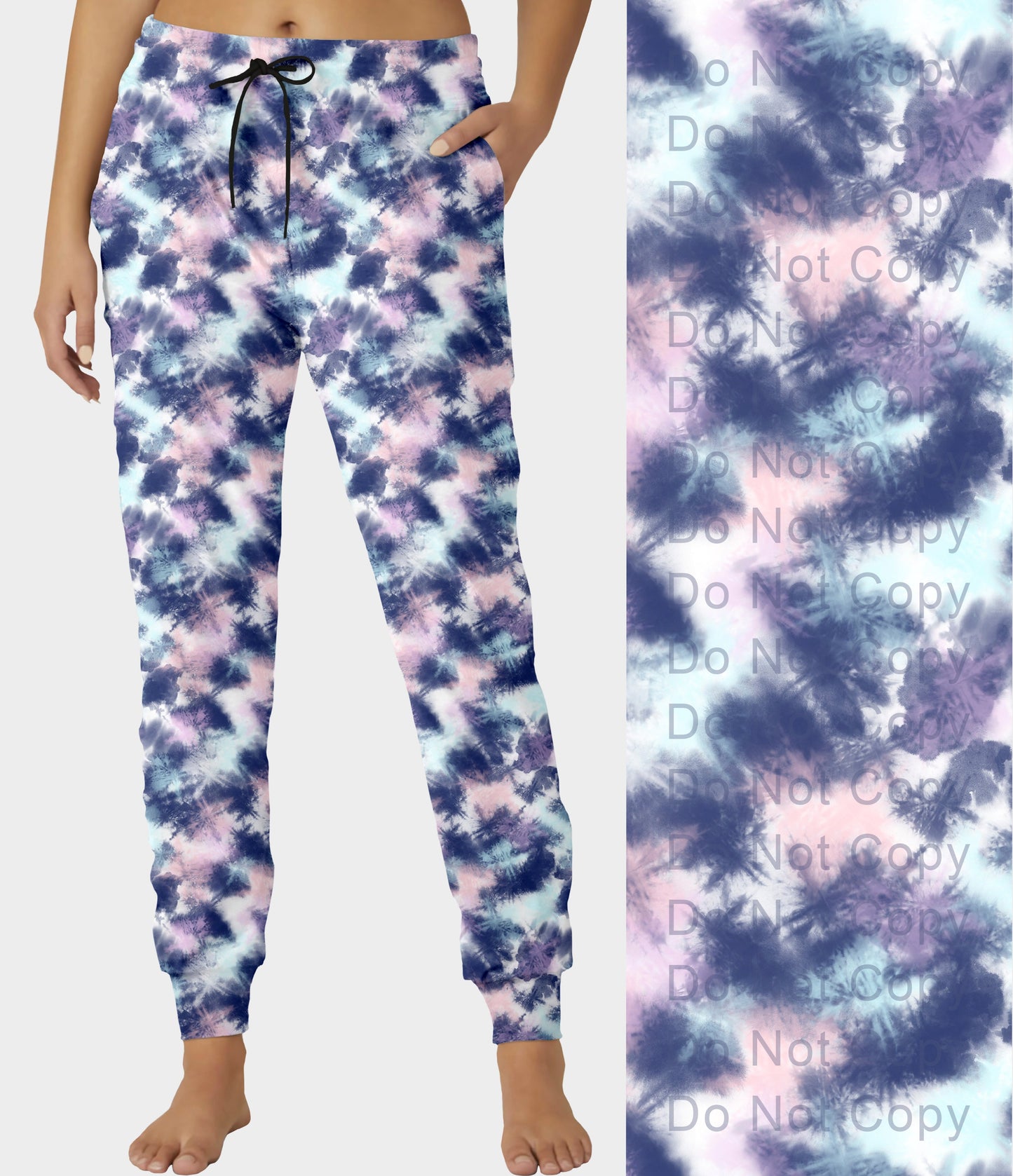 RTS - Navy Pink Tie Dye Joggers