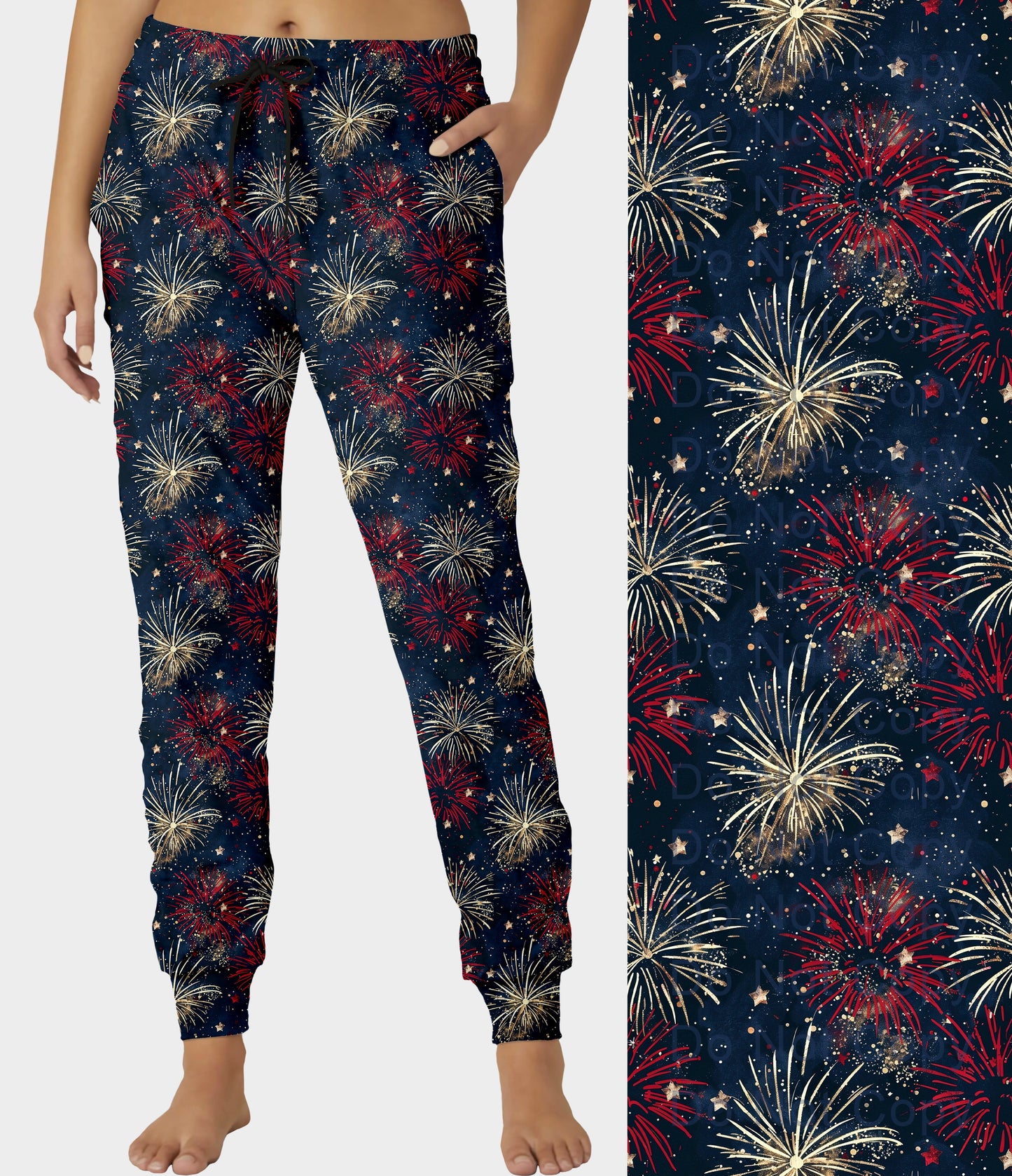 RTS - Red and Gold Fireworks Joggers