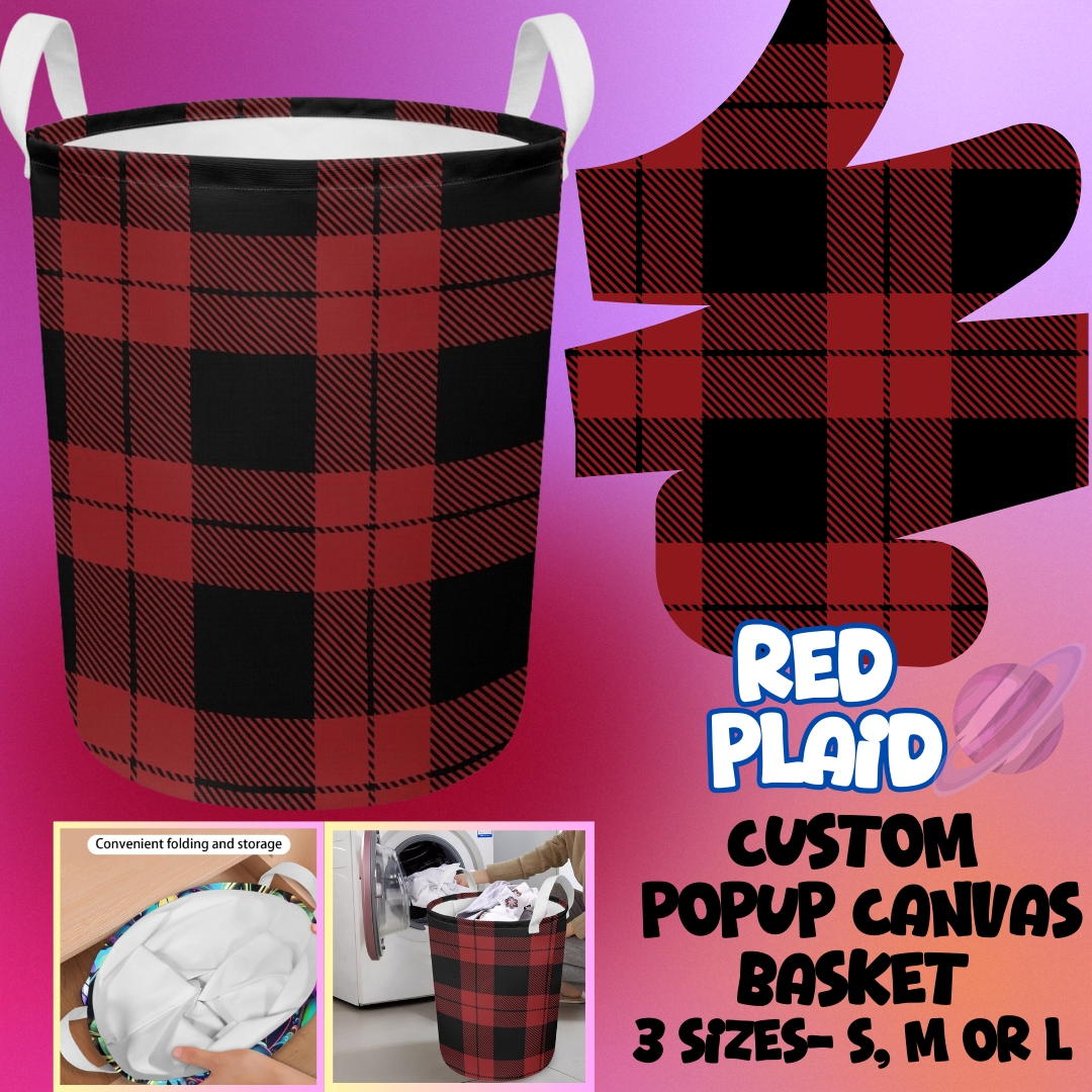 RED PLAID- STORAGE BASKETS 6- PREORDER CLOSING 5/4