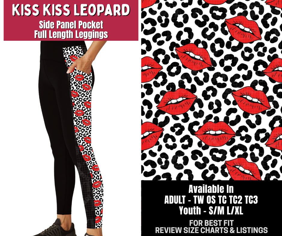 Preorder! Closes 10/14. ETA Jan. Kiss Kiss Leopard Side Panel Pocket Full Length Leggings