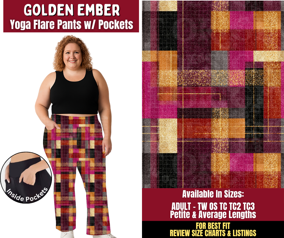 Preorder! Closes 9/28. ETA Dec. Golden Ember Yoga Flare Pants
