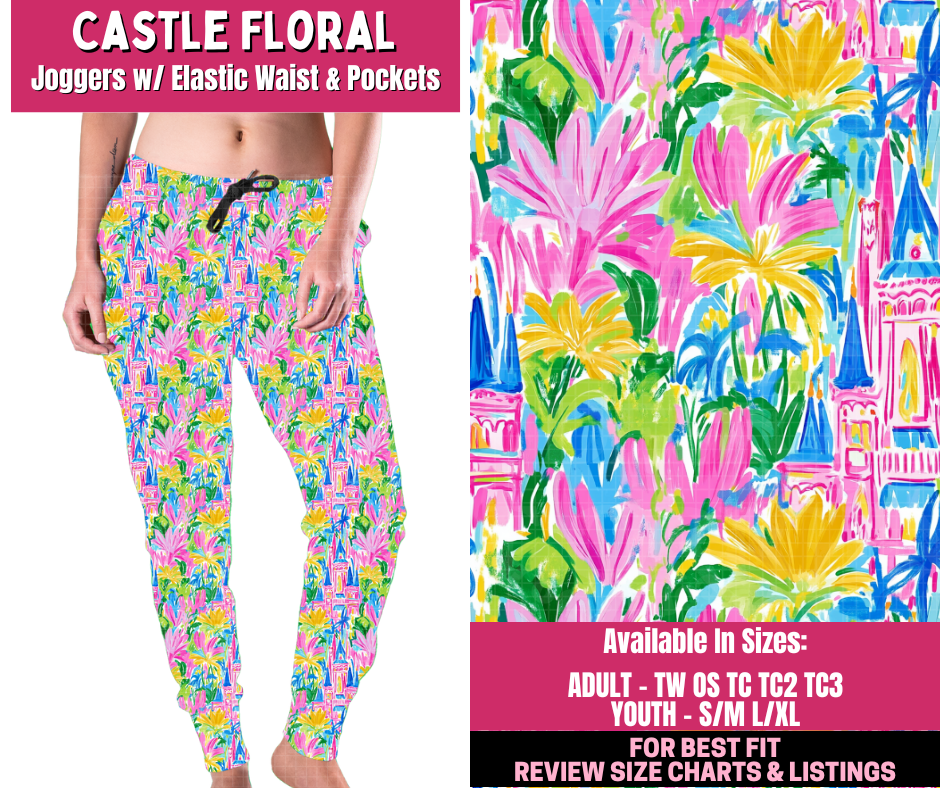 Preorder! Closes 12/31. ETA March. Castle Floral Joggers