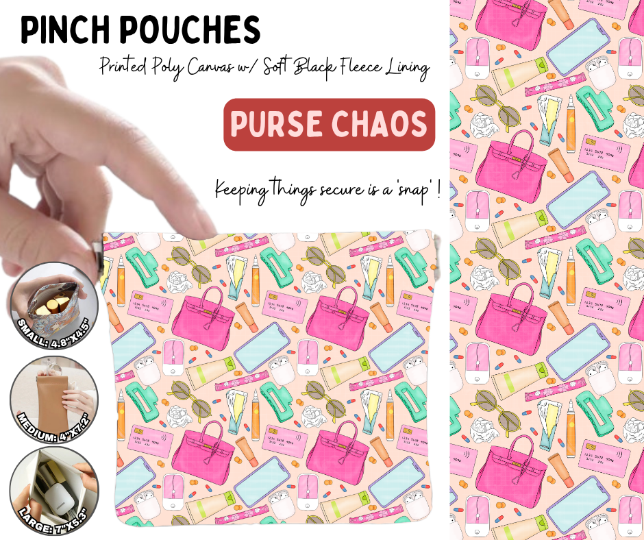 Preorder! Closes 8/19. ETA Nov. Purse Chaos Pinch Pouches in 3 Sizes