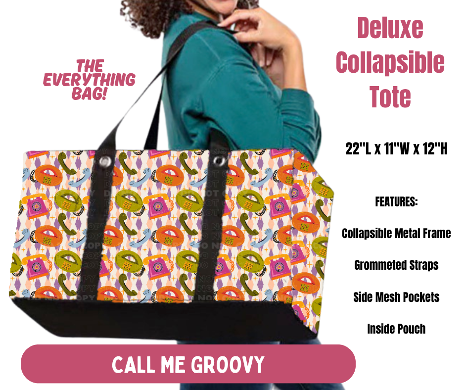 Preorder! Closes 10/8. ETA Jan. Call Me Groovy Collapsible Tote