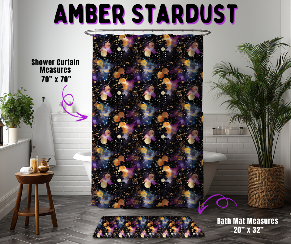 Preorder! Closes 10/21. ETA Jan. Amber Stardust Custom Shower Curtain and/or Bath Mat