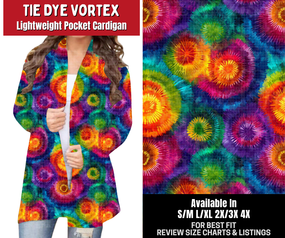 Preorder! Closes 10/26. ETA Jan. Tie Dye Vortex Floral Pocket Cardigan