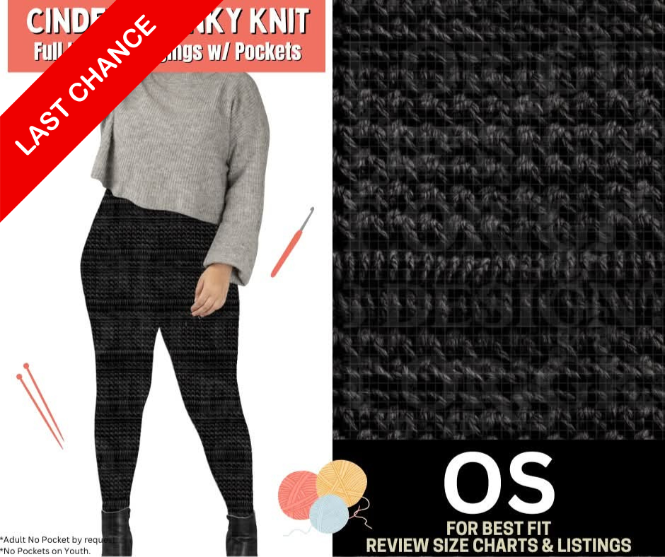 Cinder Chunky Knit Full Length Leggings w/ Pockets