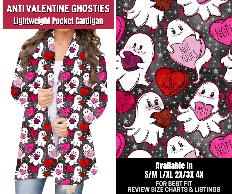 Preorder! Closes 10/14. ETA Jan. Anti Valentine Ghosties Pocket Cardigan