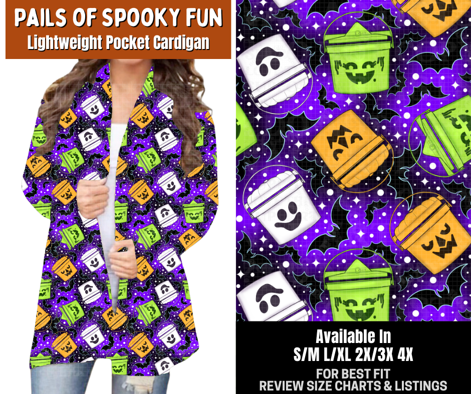 Preorder! Closes 7/13. ETA Oct. Pails of Spooky Fun Pocket Cardigan