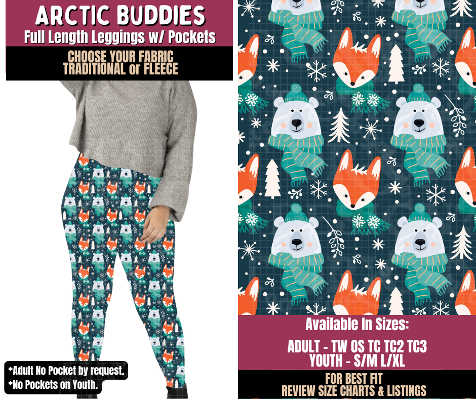 Preorder! Closes 8/27. ETA Nov. Arctic Buddies Leggings Choose Fleece or Traditional