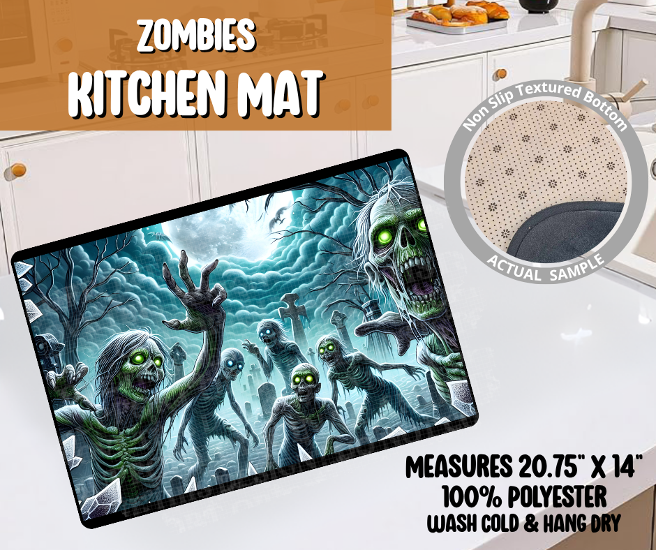 Preorder! Closes 6/8. ETA Sept. Zombies Kitchen Mat