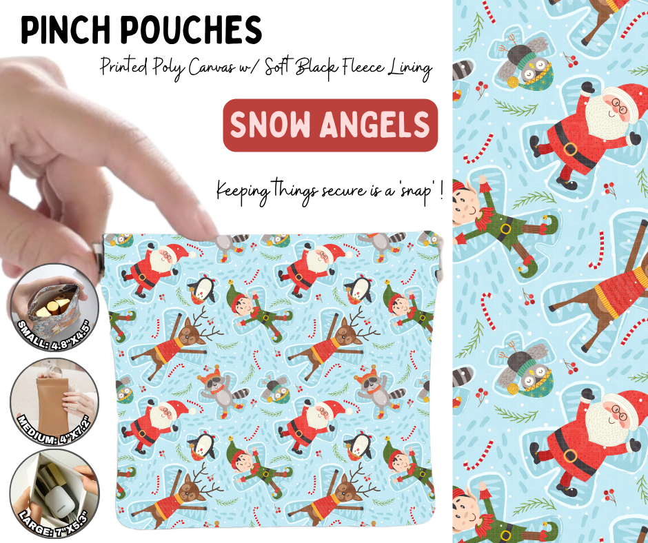 Preorder! Closes 8/19. ETA Nov. Snow Angels Pinch Pouches in 3 Sizes