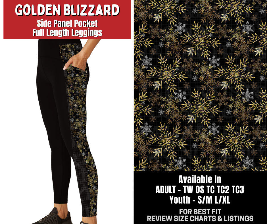 Preorder! Closes 8/31. ETA Dec. Golden Blizzard Side Panel Pocket Full Length Leggings