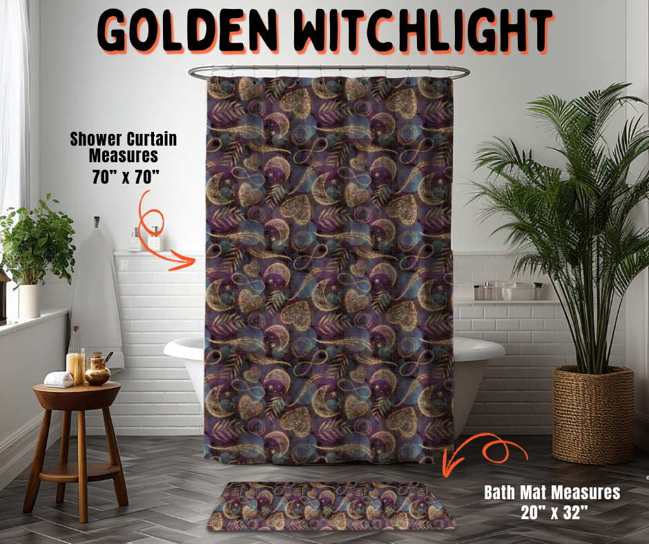 Preorder! Closes 6/10. ETA Sept. Golden Witchlight Custom Shower Curtain and/or Bath Mat