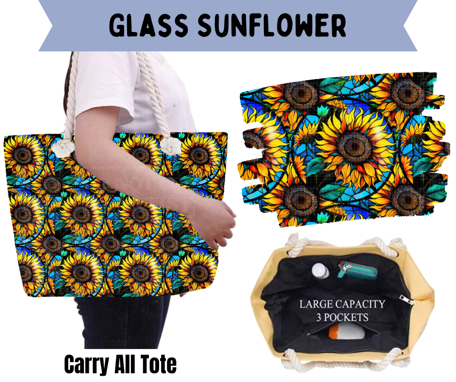 Preorder! Closes 5/21. ETA Aug. Glass Sunflower Carry All Tote
