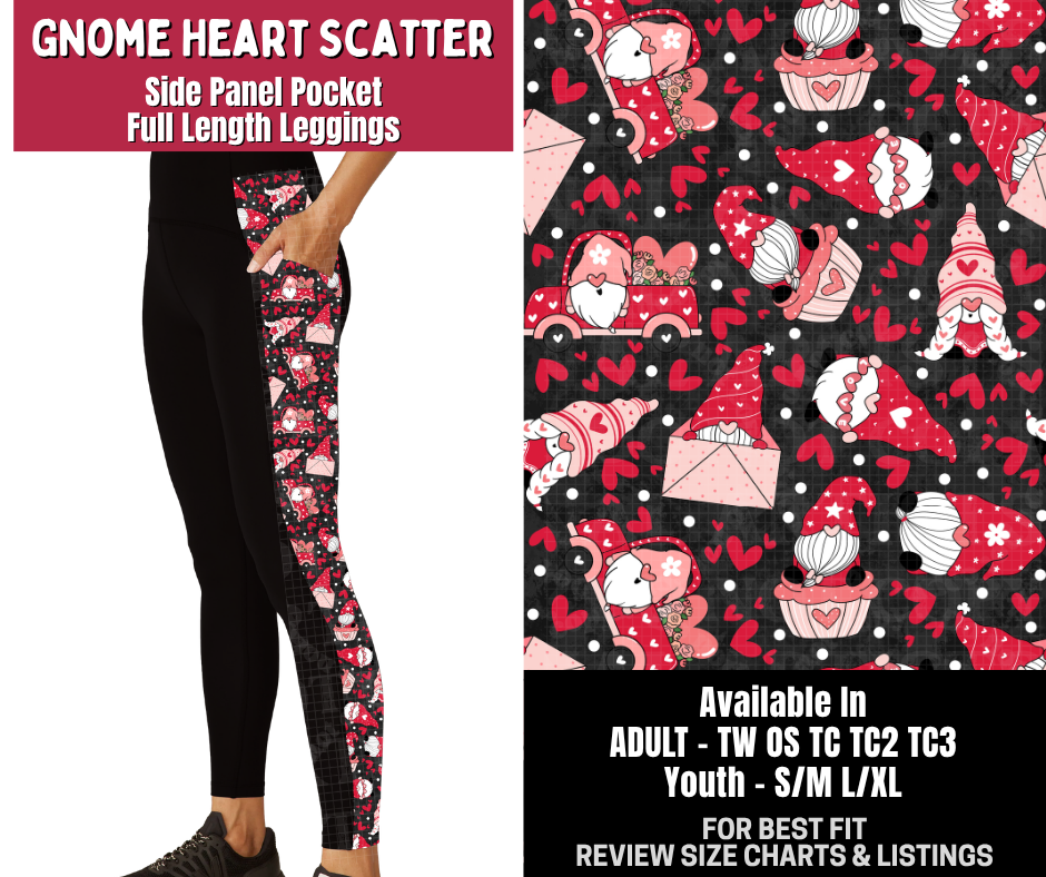 Preorder! Closes 10/14. ETA Jan. Gnome Heart Scatter Side Panel Pocket Full Length Leggings