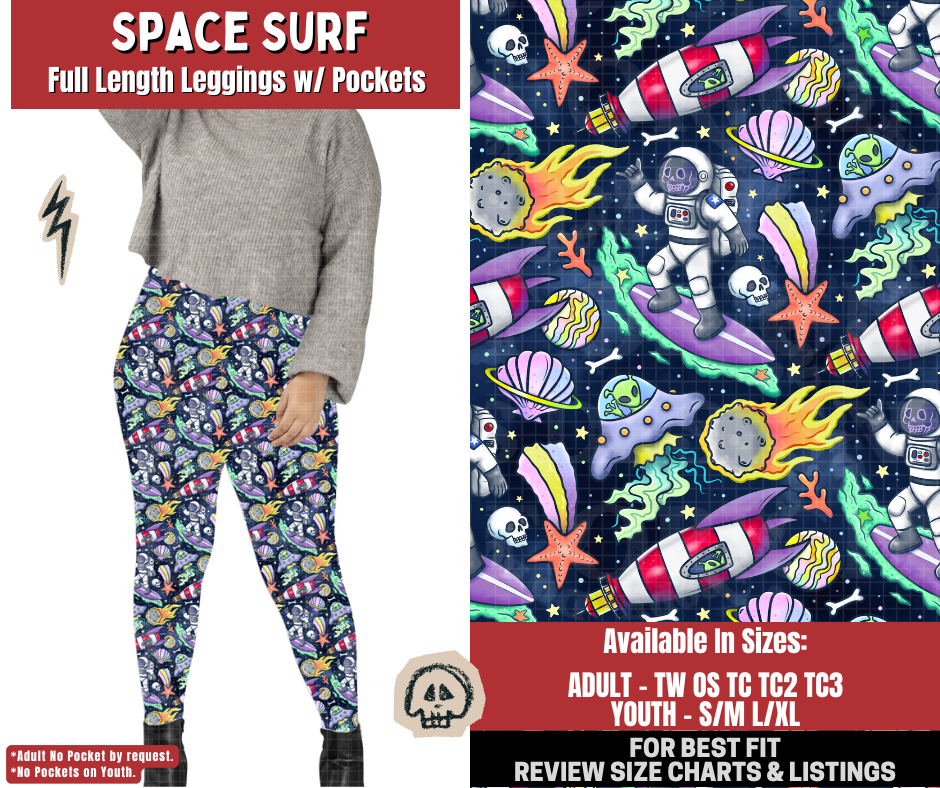 Preorder! Closes 12/22. ETA March. Space Surf Full Length Leggings w/wo Pockets