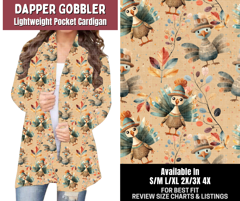 Preorder! Closes 7/23. ETA Oct. Dapper Gobbler Pocket Cardigan