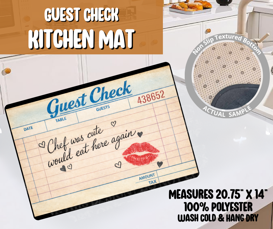 Preorder! Closes 6/8. ETA Sept. Guest Check Kitchen Mat