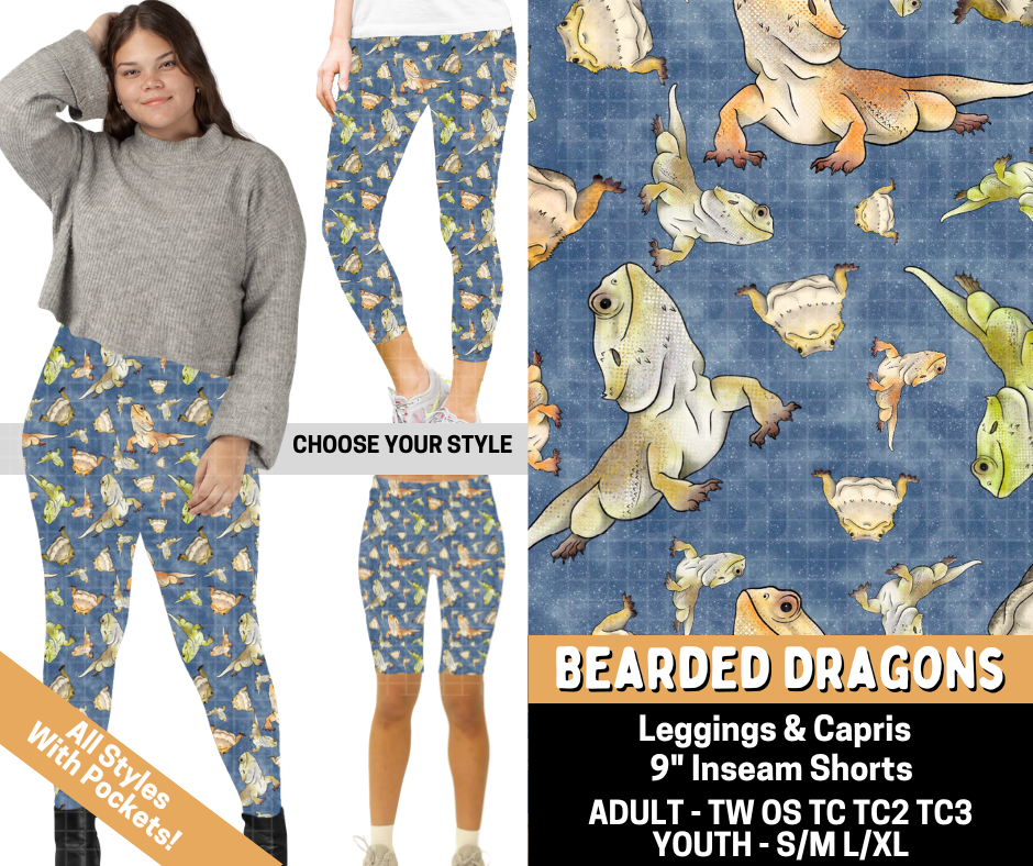 Preorder! Closes 5/25. ETA Aug. Bearded Dragon Combo Legging Lengths
