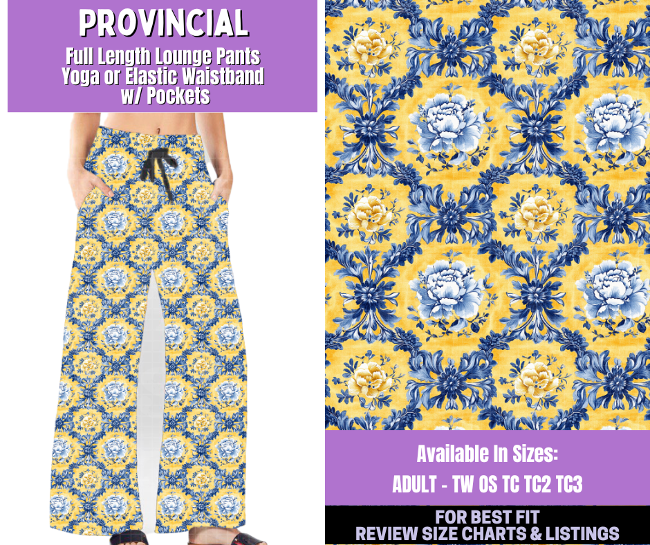 Preorder! Closes 1/5. ETA March. Provincial Full Length Lounge Pants