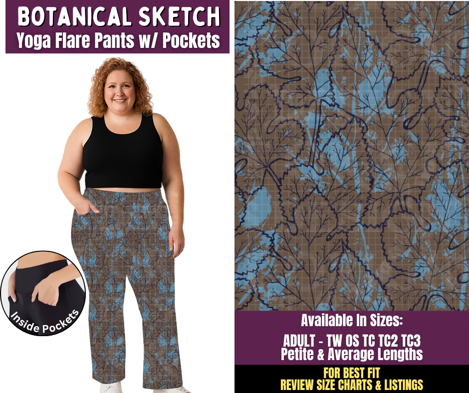 Preorder! Closes 11/4. ETA Feb. Botanical Sketch Yoga Flare Pants