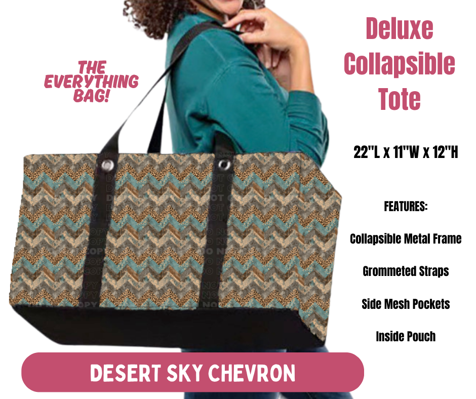 Preorder! Closes 10/8. ETA Jan. Desert Sky Chevron Collapsible Tote