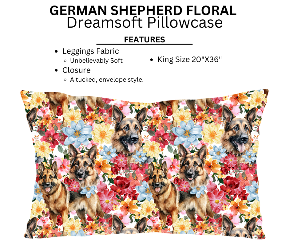 German Shepherd Floral Dreamsoft Pillowcases