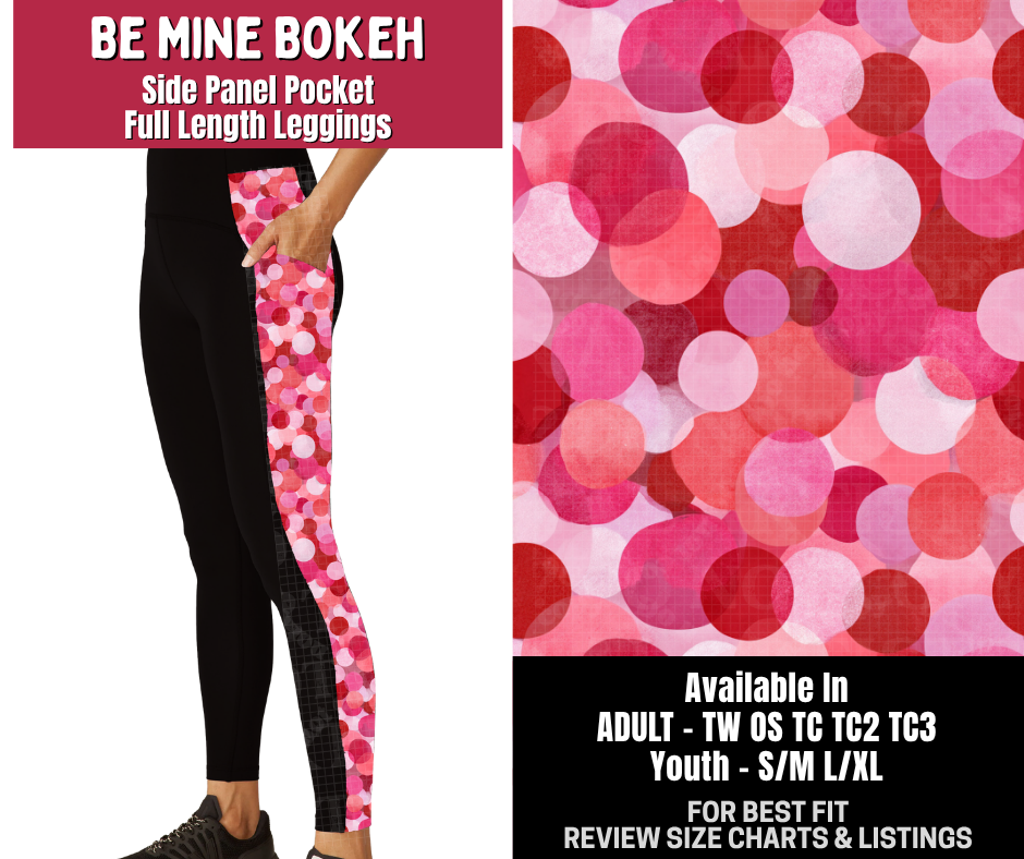 Preorder! Closes 10/14. ETA Jan. Be Mine Bokeh Side Panel Pocket Full Length Leggings