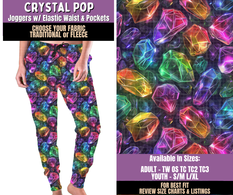 Preorder! Closes 9/23. ETA Dec. Crystal Pop Joggers Choose Fleece or Traditional