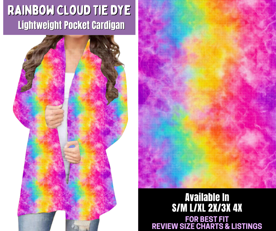 Preorder! Closes 12/18. ETA March. Rainbow Cloud Tie Dye Pocket Cardigan