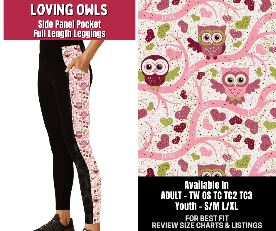 Preorder! Closes 10/14. ETA Jan. Loving Owls Side Panel Pocket Full Length Leggings