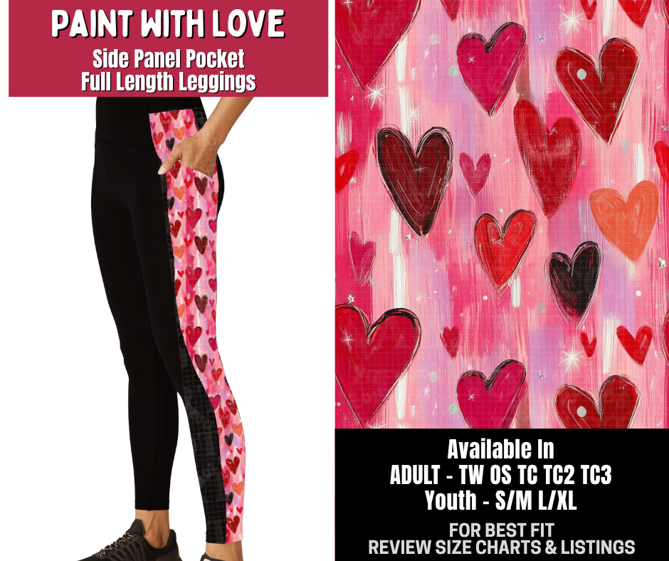 Preorder! Closes 10/14. ETA Jan. Paint With Love Side Panel Pocket Full Length Leggings
