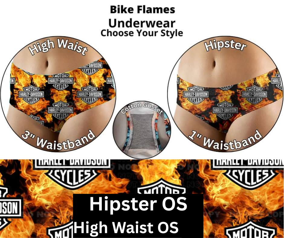 Bike Flames Hipster & High Waist Underwear