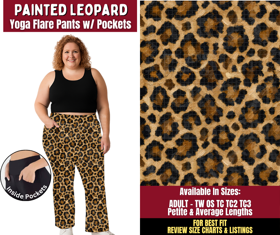 Preorder! Closes 9/28. ETA Dec. Painted Leopard Yoga Flare Pants