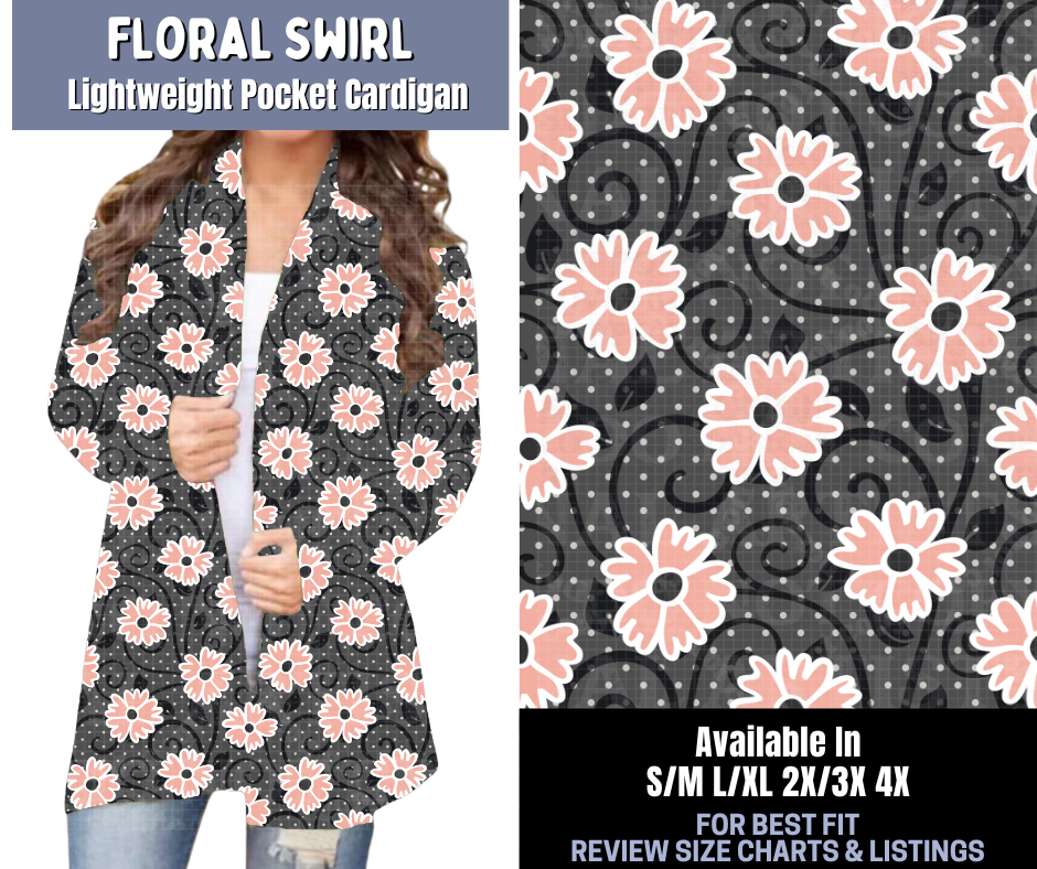 Preorder! Closes 1/8. ETA March. Floral Swirl Pocket Cardigan