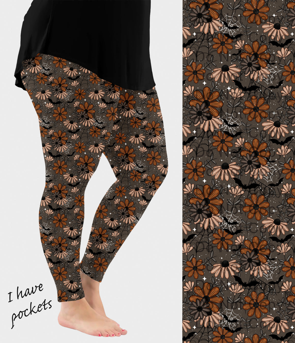 RTS - Salem Flowers Leggings with Pockets