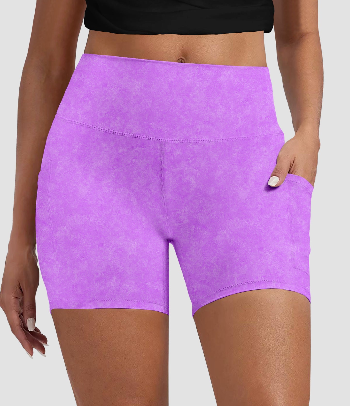 RTS - Spring Violet Biker Shorts with Pockets