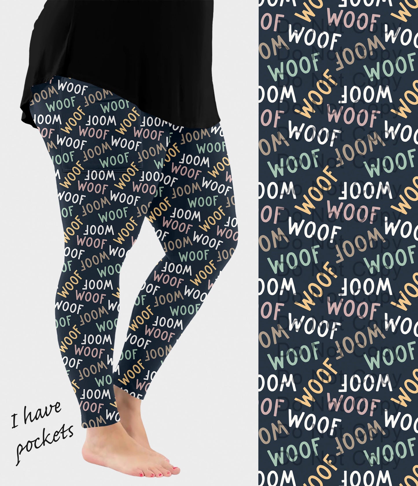 RTS - Woof Leggings with Pockets