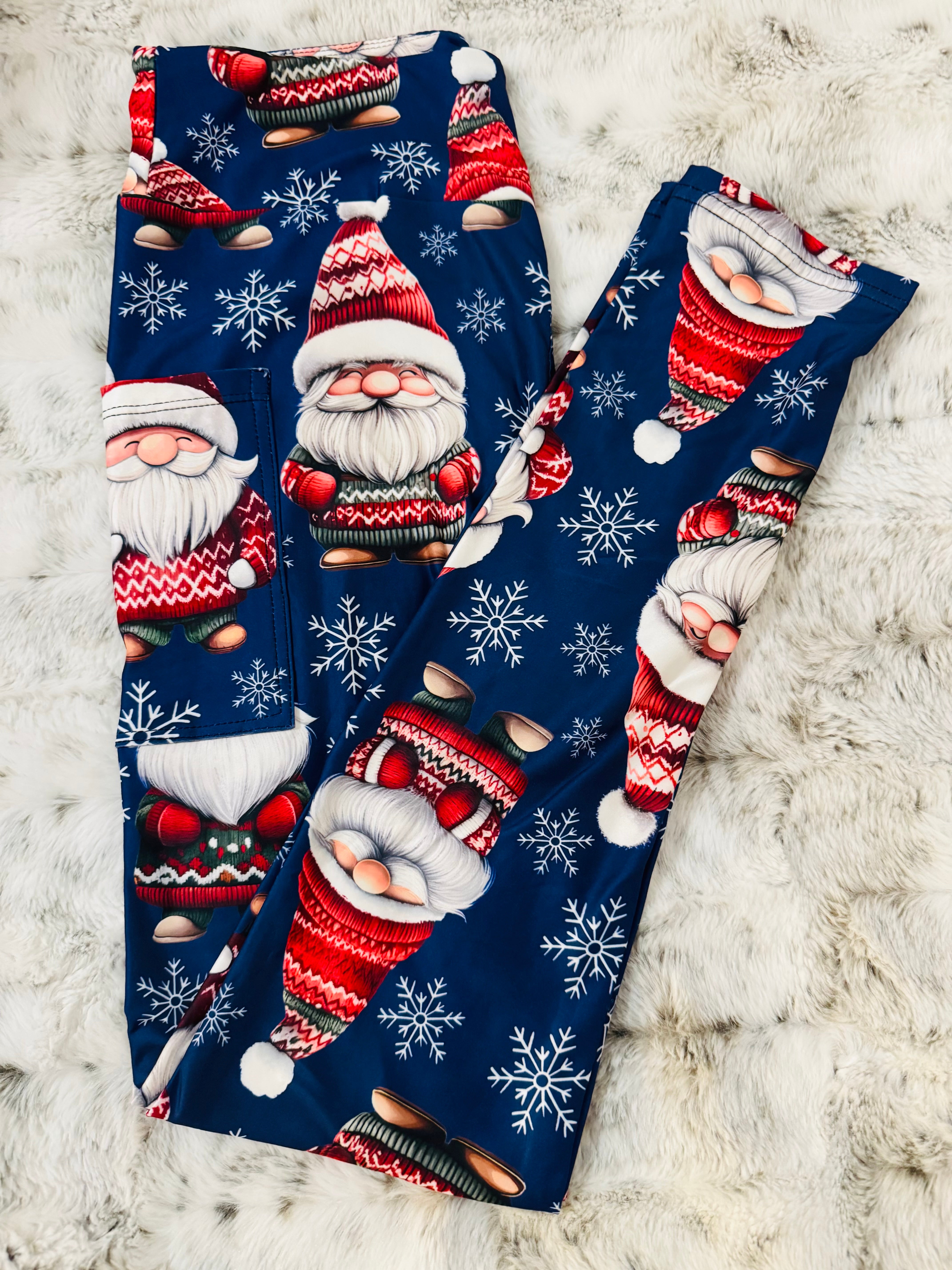 Winter Gnomes  Full Length Leggings With Pockets