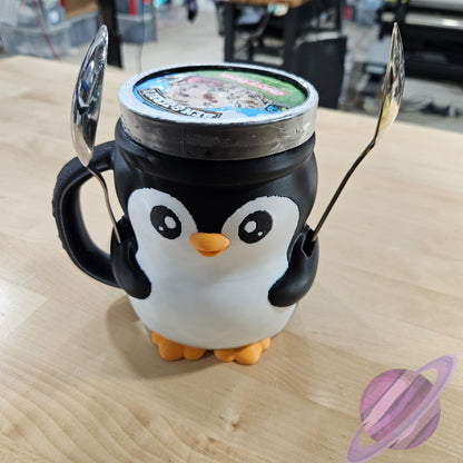 PEBBLE THE PENGUIN- 3D PRINTED ICE CREAM PINT HOLDER