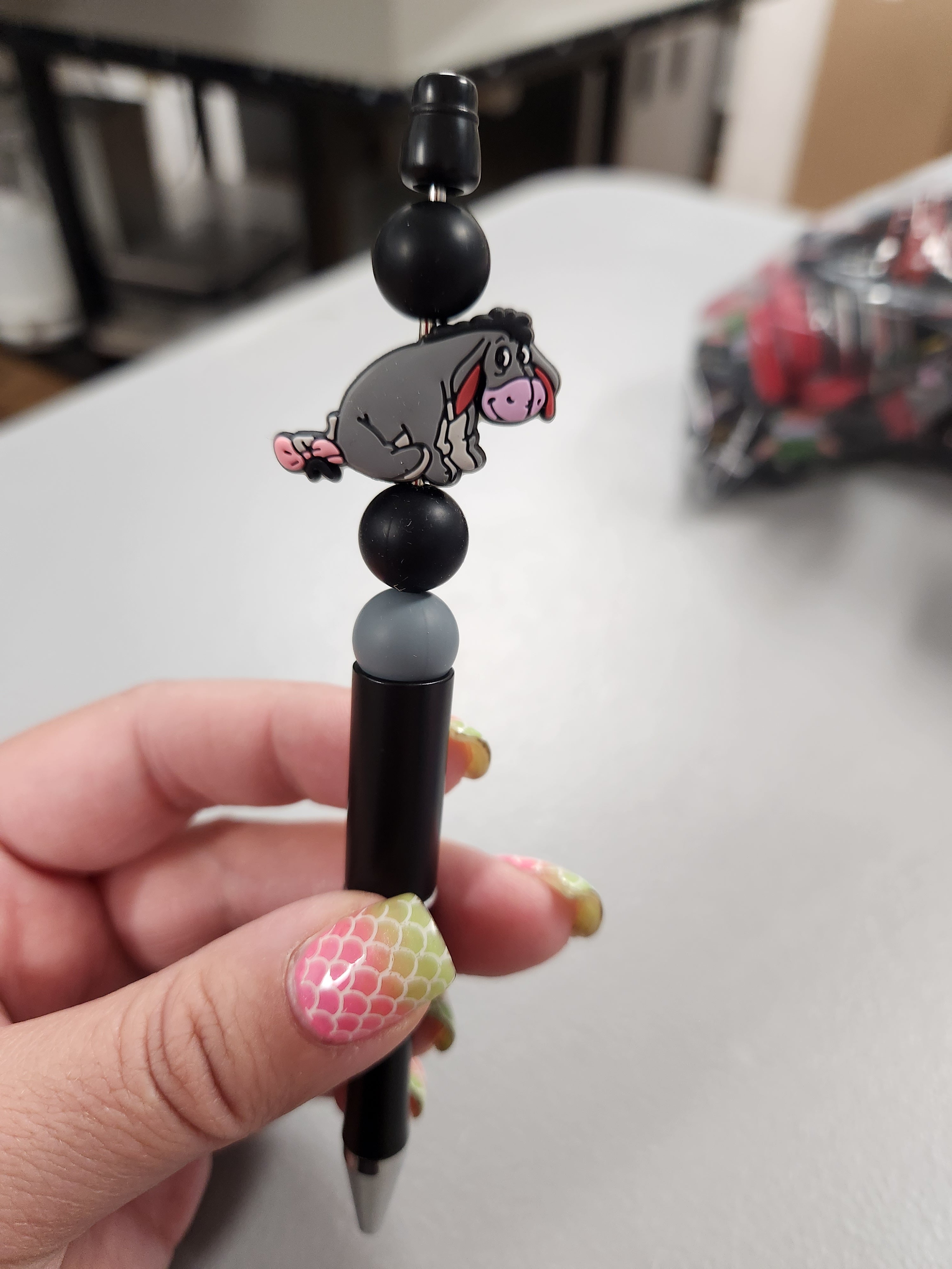 Donkey Silicone Beaded Pen or Keychain