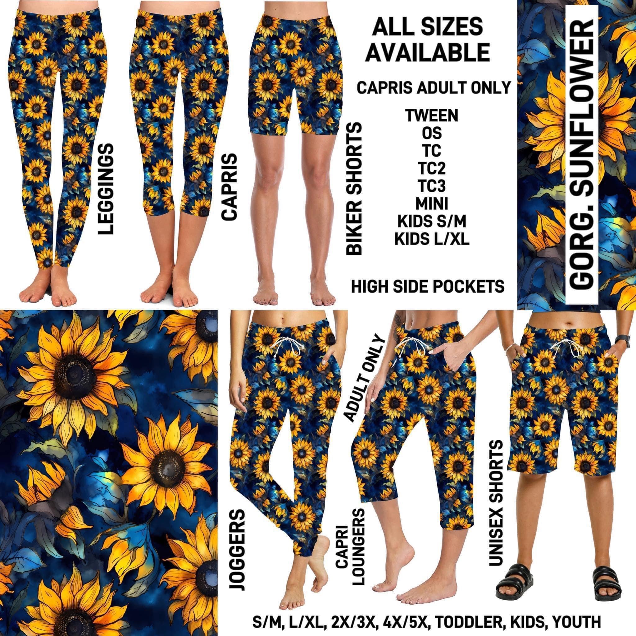 Sunflowers Full Length Leggings With Pockets