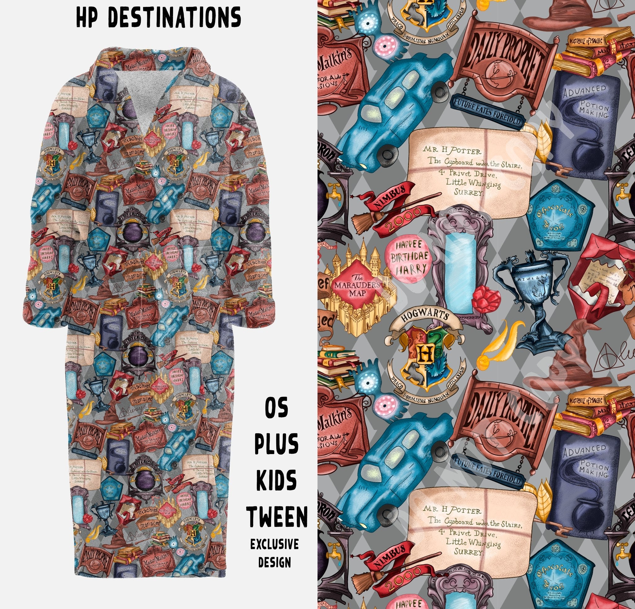 HOUSE ROBES- WIZ DESTINATIONS - KIDS S (SIZE 6-8)